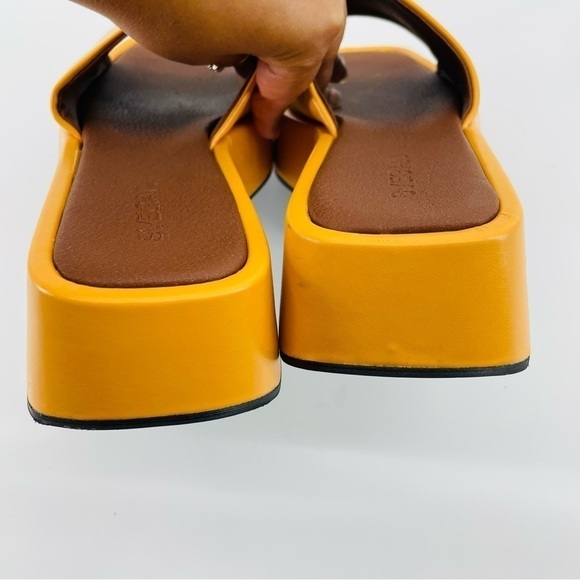 Alohas Janice Platform Sandals‎ Slides Orange Svegan  90s Y2K EU41 10-10.5 - Picture 3 of 14